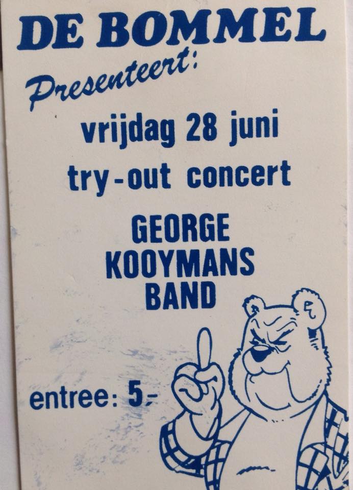 George Kooymans ticket Breda - De Bommel George Kooymans Band try-out concert June 28, 1985 Breda - De Bommel